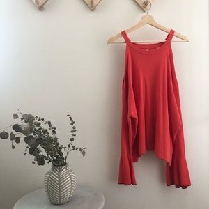 Anthropologie cold shoulder knit top
